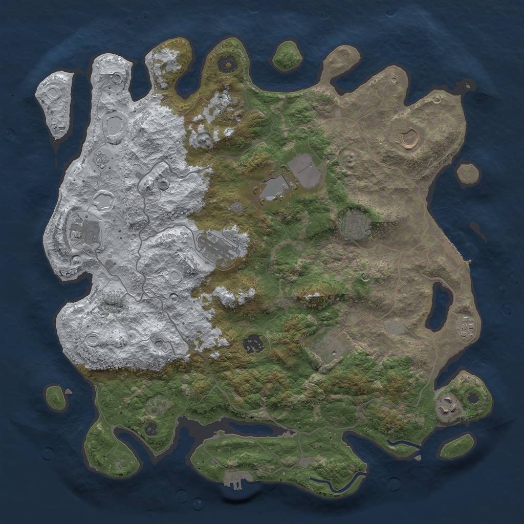 Rust Map: Procedural Map, Size: 4000, Seed: 337881451, 19 Monuments