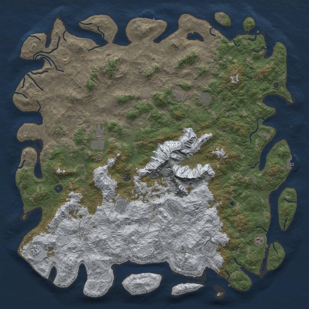 Rust Map: Procedural Map, Size: 6000, Seed: 109330441, 20 Monuments