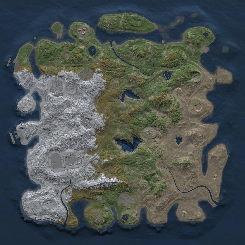 Rust Map: Procedural Map, Size: 4250, Seed: 756954046, 14 Monuments