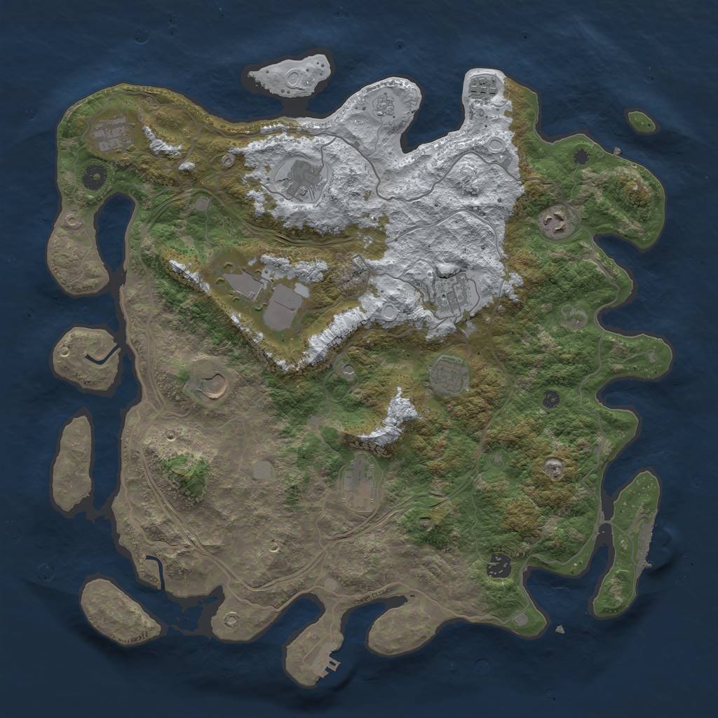 Rust Map: Procedural Map, Size: 4250, Seed: 106352802, 19 Monuments