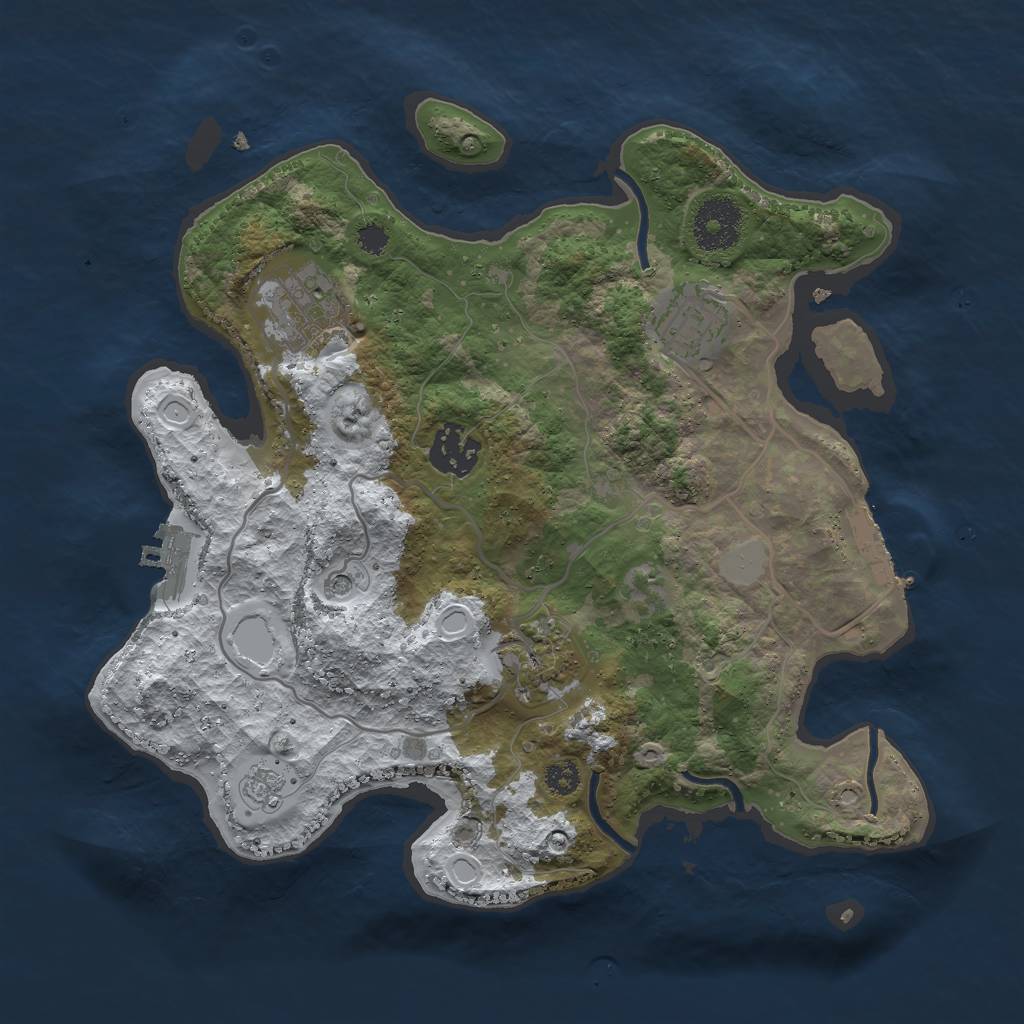 Rust Map: Procedural Map, Size: 3000, Seed: 1625798616, 13 Monuments