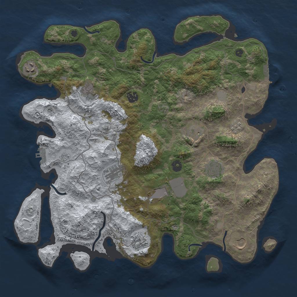 Rust Map: Procedural Map, Size: 4000, Seed: 72892128, 19 Monuments