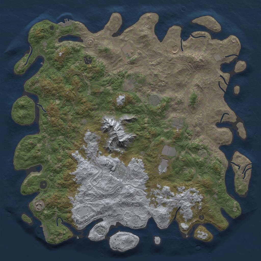 Rust Map: Procedural Map, Size: 5000, Seed: 121315, 19 Monuments