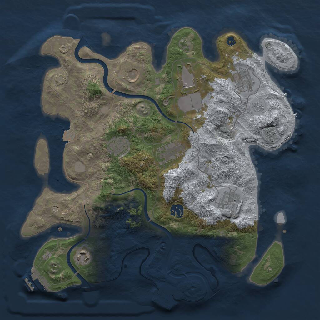 Rust Map: Procedural Map, Size: 3500, Seed: 868492448, 15 Monuments