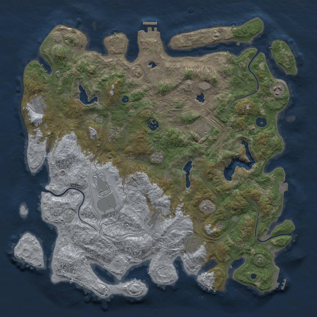 Rust Map: Procedural Map, Size: 4500, Seed: 907351282, 15 Monuments