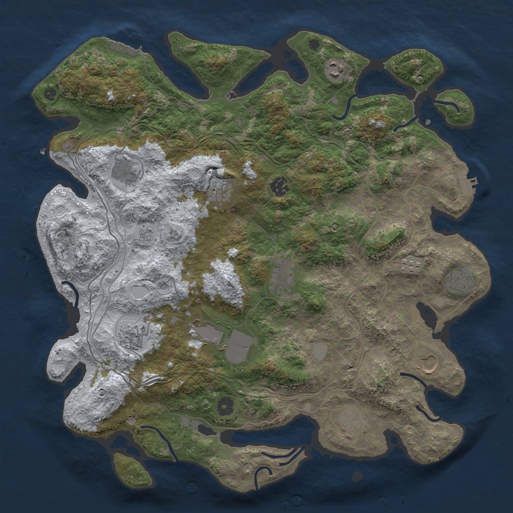 Rust Map: Procedural Map, Size: 4250, Seed: 429379732, 20 Monuments