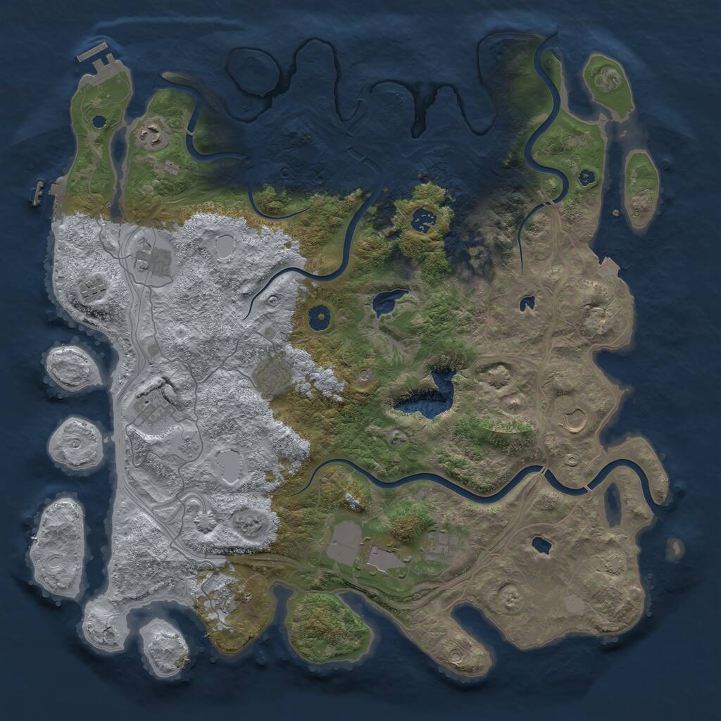 Rust Map: Procedural Map, Size: 4500, Seed: 6475926, 17 Monuments