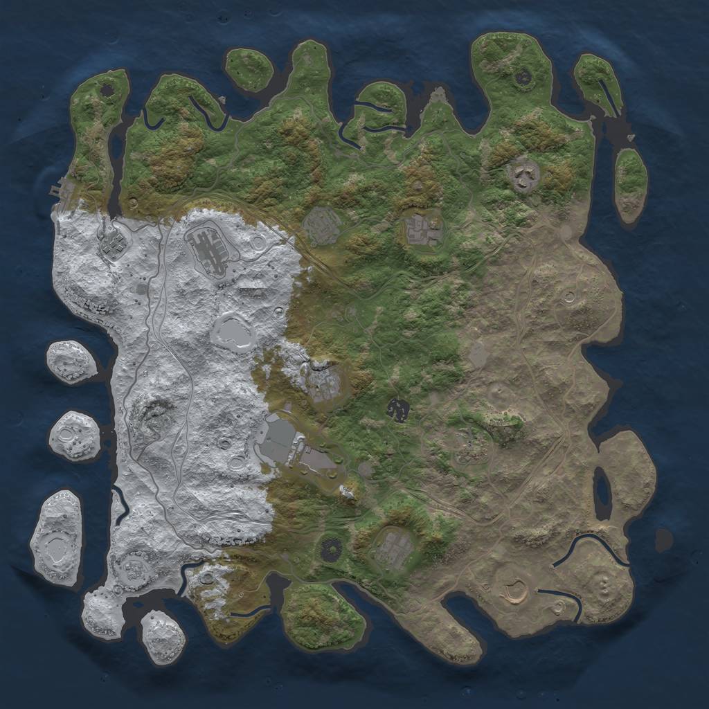 Rust Map: Procedural Map, Size: 4500, Seed: 6475926, 19 Monuments