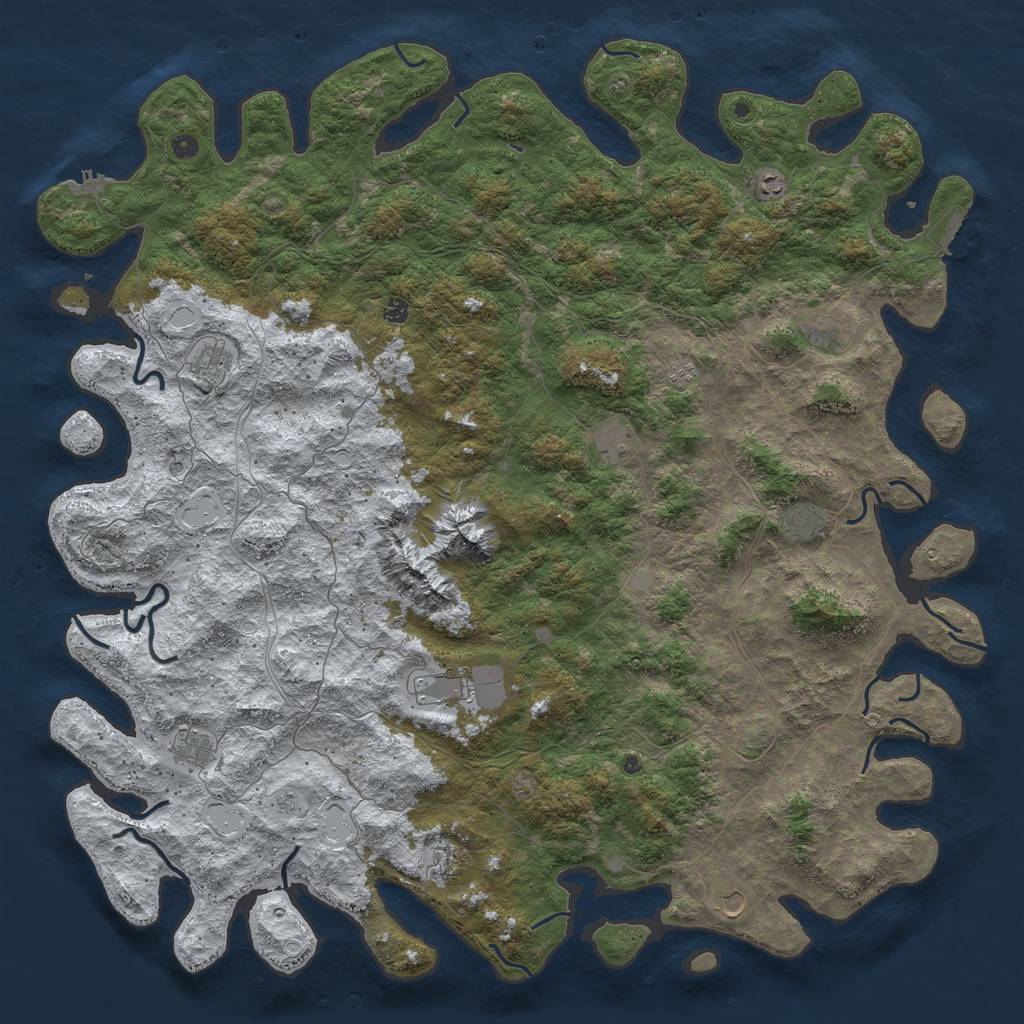 Rust Map: Procedural Map, Size: 6000, Seed: 2025324733, 20 Monuments