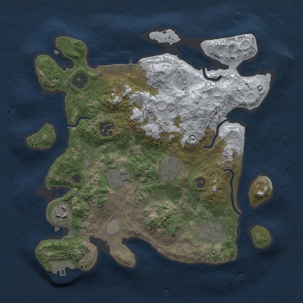 Rust Map: Procedural Map, Size: 3000, Seed: 97912049, 14 Monuments