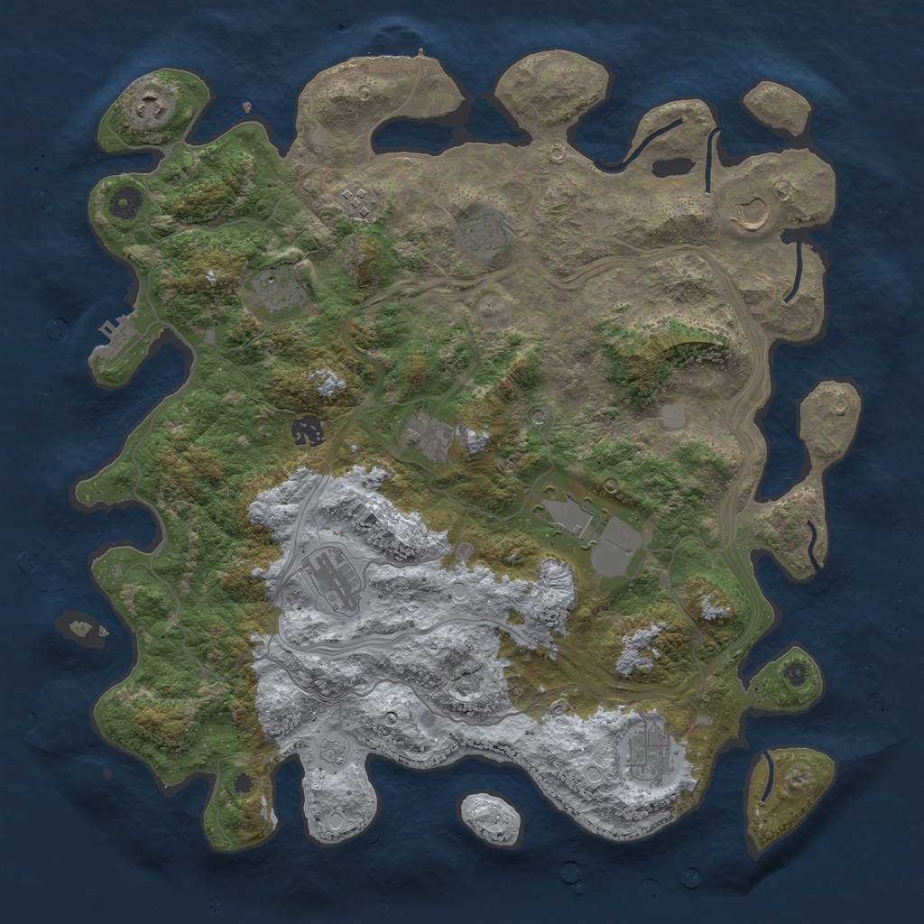 Rust Map: Procedural Map, Size: 4250, Seed: 1008987601, 19 Monuments