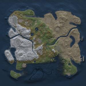 Thumbnail Rust Map: Procedural Map, Size: 3700, Seed: 891339511, 16 Monuments