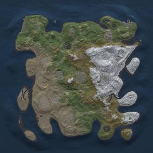 Thumbnail Rust Map: Procedural Map, Size: 3500, Seed: 70023539, 18 Monuments