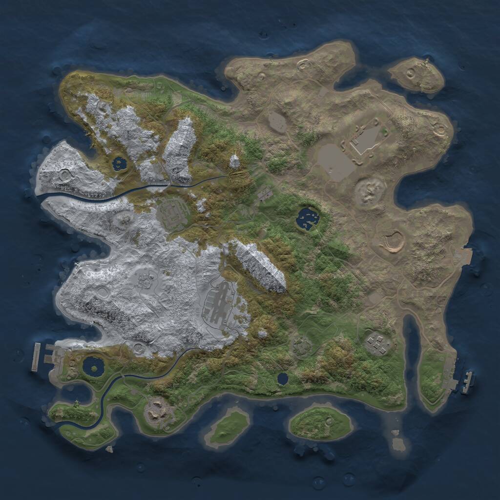 Rust Map: Procedural Map, Size: 3500, Seed: 15776046, 13 Monuments