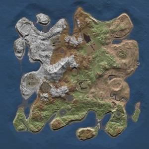 Thumbnail Rust Map: Procedural Map, Size: 3500, Seed: 12, 13 Monuments