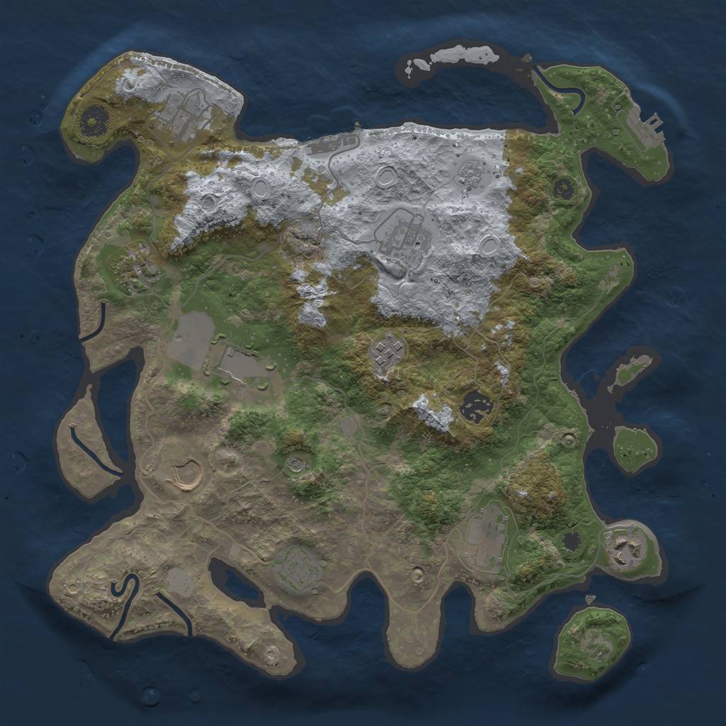 Rust Map: Procedural Map, Size: 3500, Seed: 2031050013, 19 Monuments