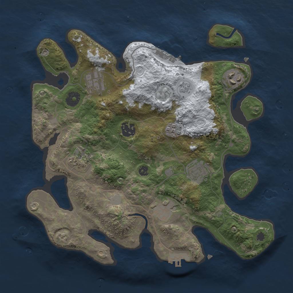 Rust Map: Procedural Map, Size: 3000, Seed: 1668491560, 15 Monuments
