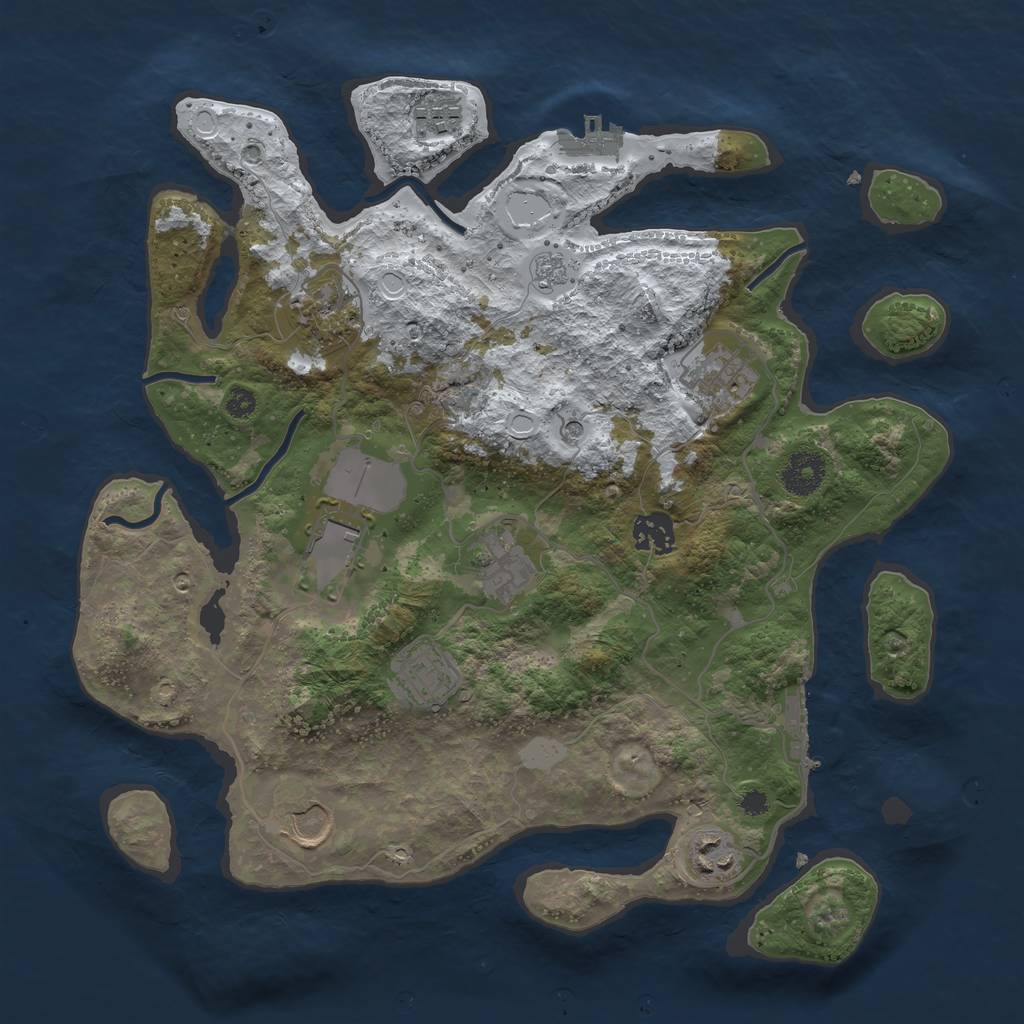 Rust Map: Procedural Map, Size: 3500, Seed: 661590476, 18 Monuments