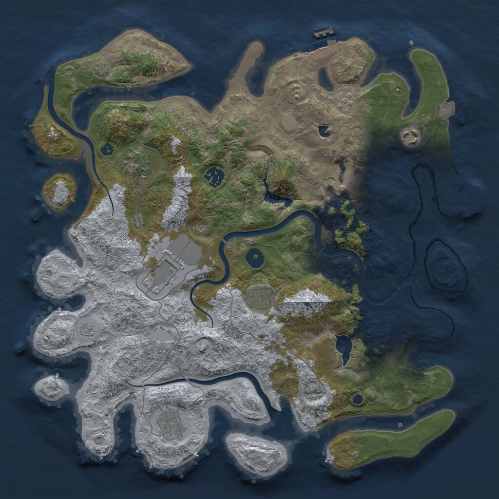 Rust Map: Procedural Map, Size: 4000, Seed: 883074587, 14 Monuments