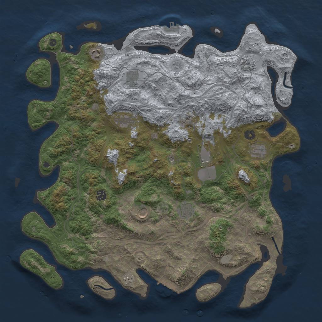 Rust Map: Procedural Map, Size: 4500, Seed: 212047867, 19 Monuments