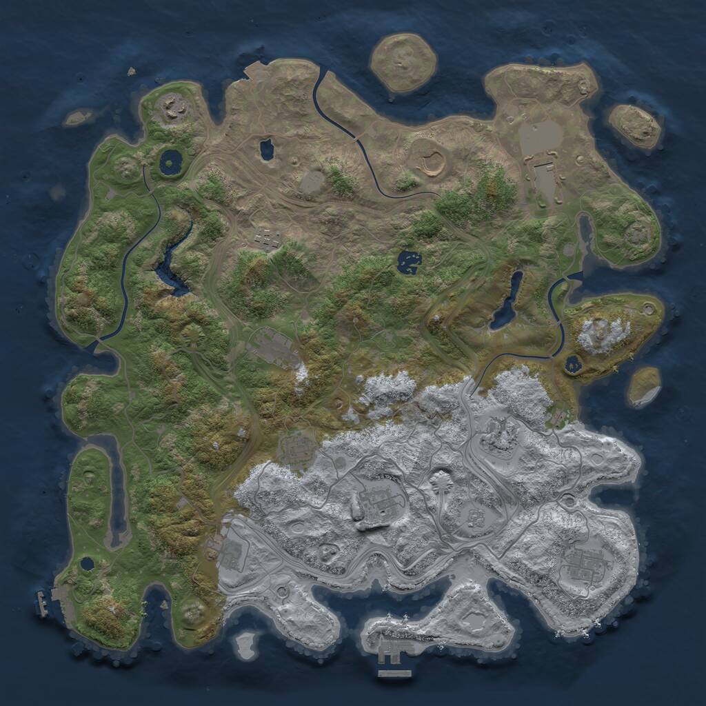 Rust Map: Procedural Map, Size: 4300, Seed: 5084, 17 Monuments