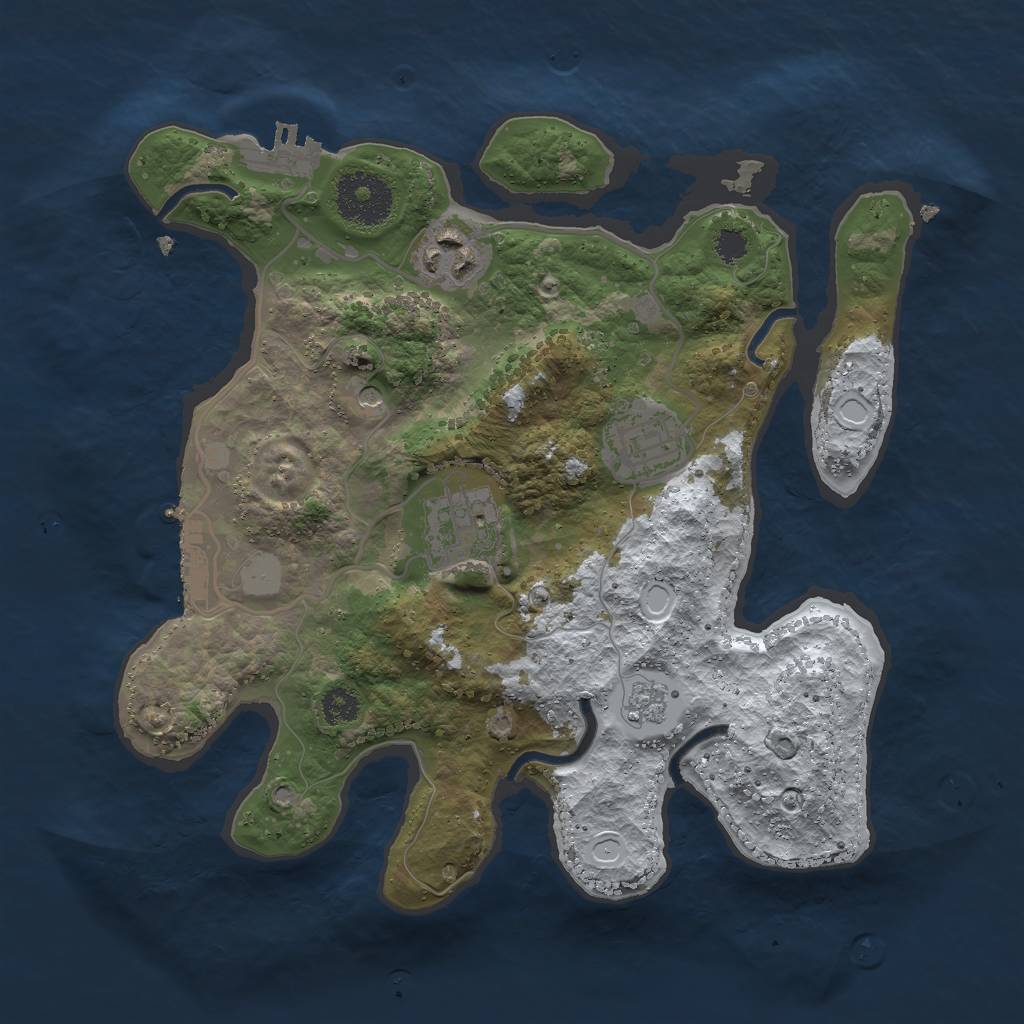 Rust Map: Procedural Map, Size: 2800, Seed: 43658, 12 Monuments