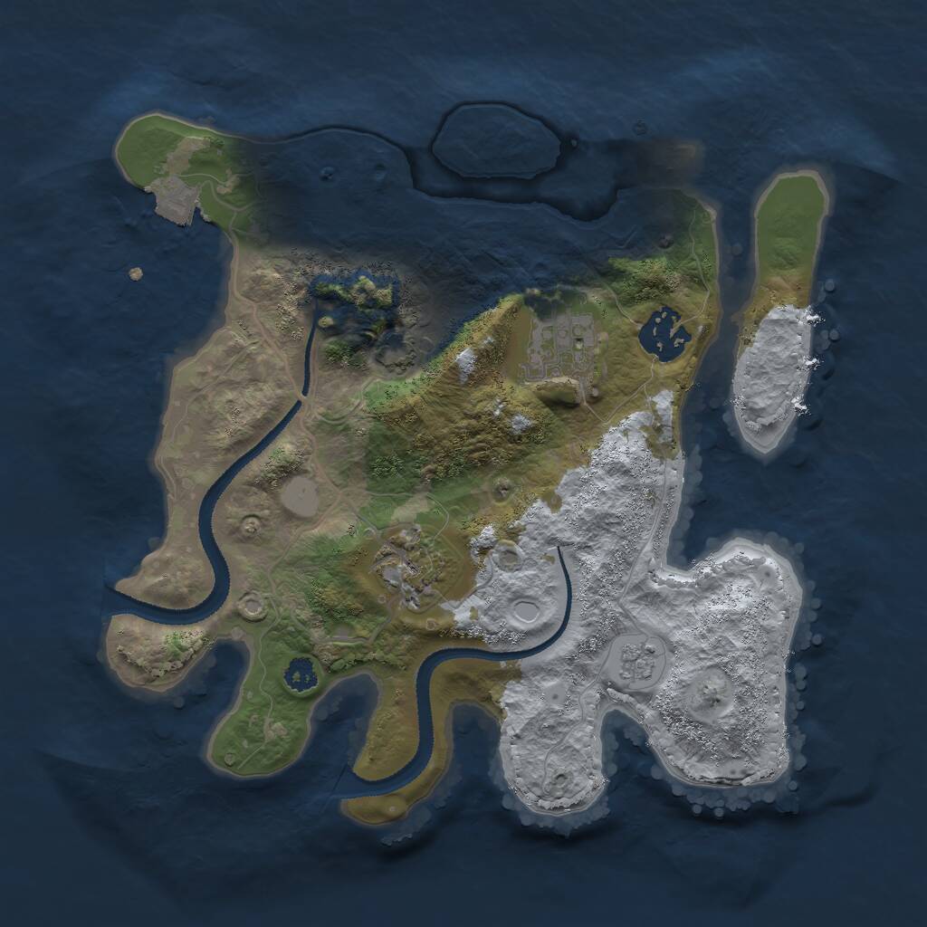Rust Map: Procedural Map, Size: 2800, Seed: 43658, 6 Monuments