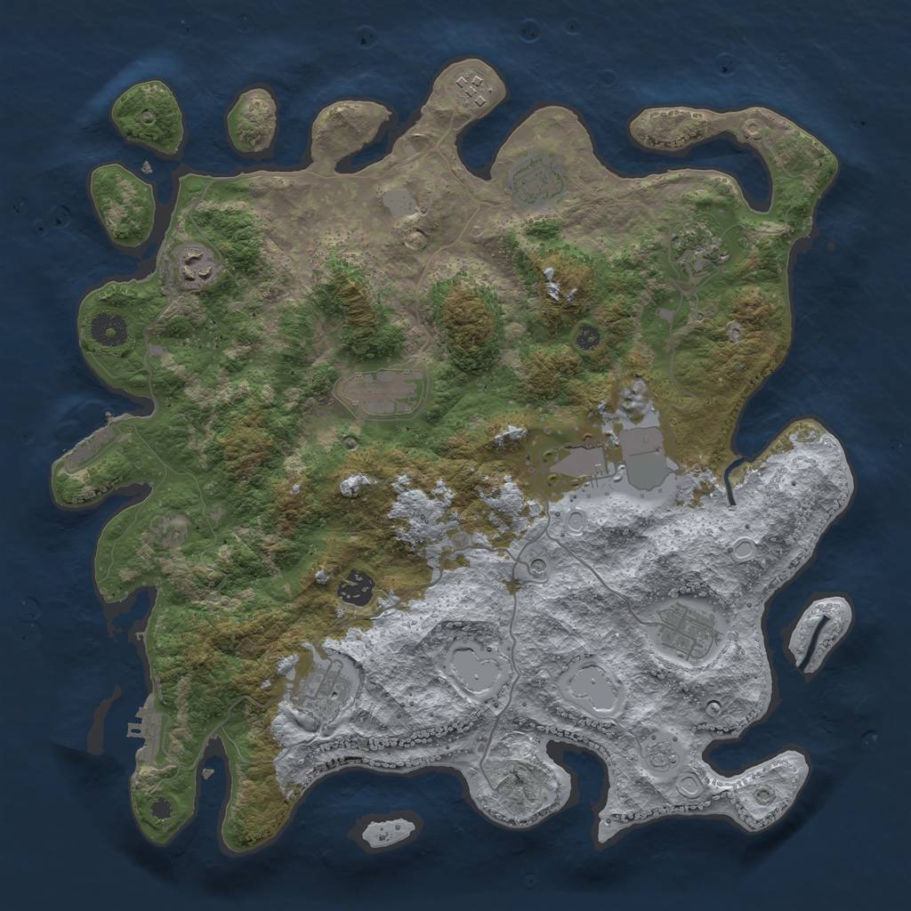 Rust Map: Procedural Map, Size: 3850, Seed: 1804997062, 16 Monuments