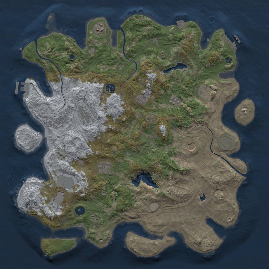 Rust Map: Procedural Map, Size: 4250, Seed: 1538429266, 17 Monuments