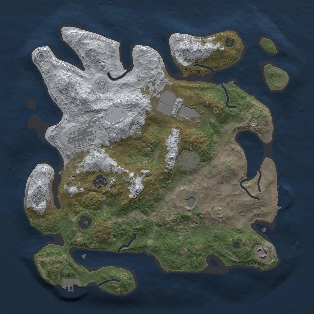 Rust Map: Procedural Map, Size: 3500, Seed: 283165768, 16 Monuments