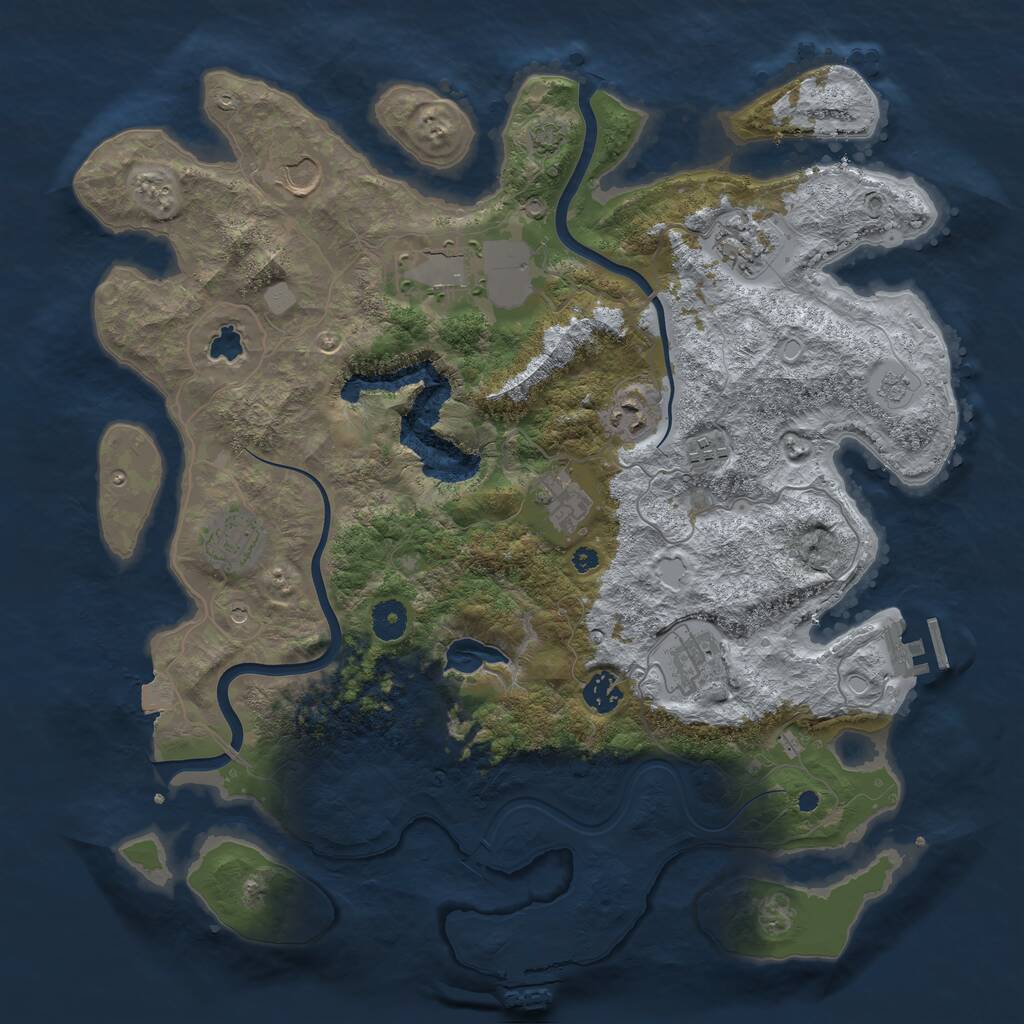 Rust Map: Procedural Map, Size: 4000, Seed: 76667, 15 Monuments
