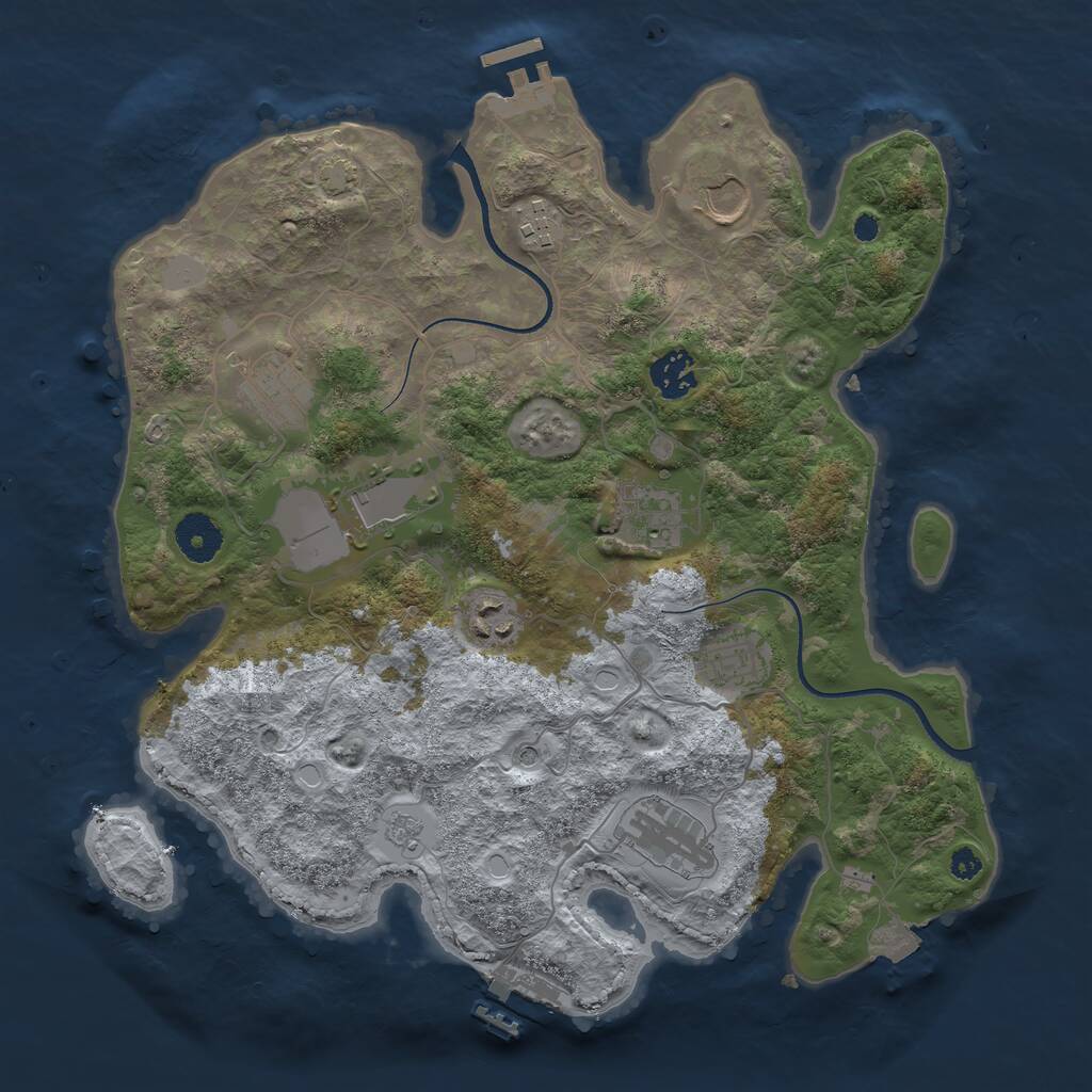 Rust Map: Procedural Map, Size: 3500, Seed: 712313364, 15 Monuments