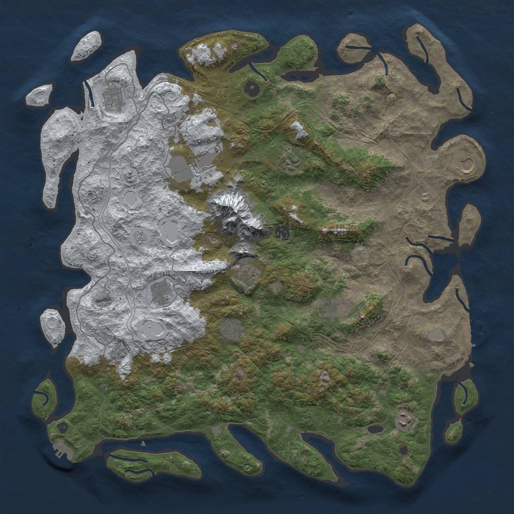 Rust Map: Procedural Map, Size: 5000, Seed: 1654284549, 20 Monuments