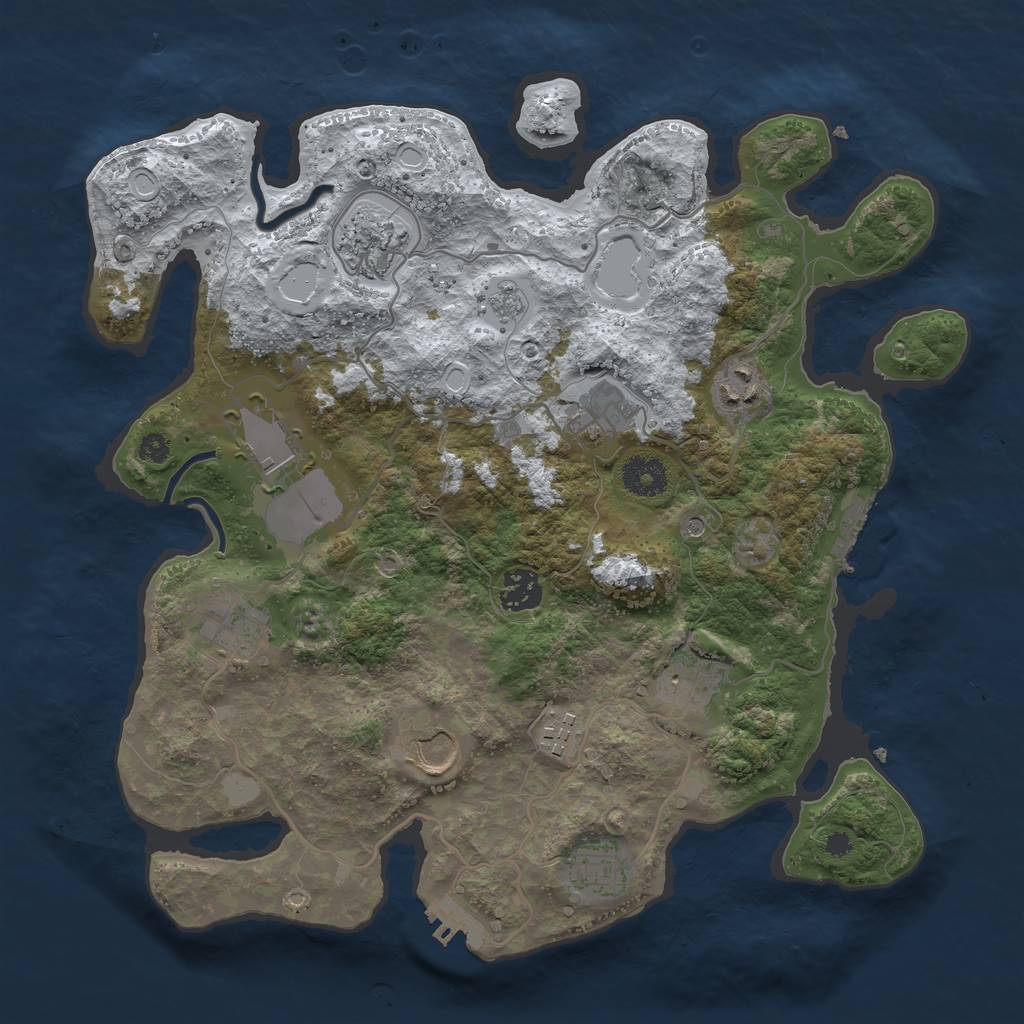 Rust Map: Procedural Map, Size: 3500, Seed: 762701057, 19 Monuments