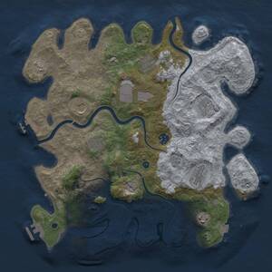 Thumbnail Rust Map: Procedural Map, Size: 3850, Seed: 857027761, 15 Monuments