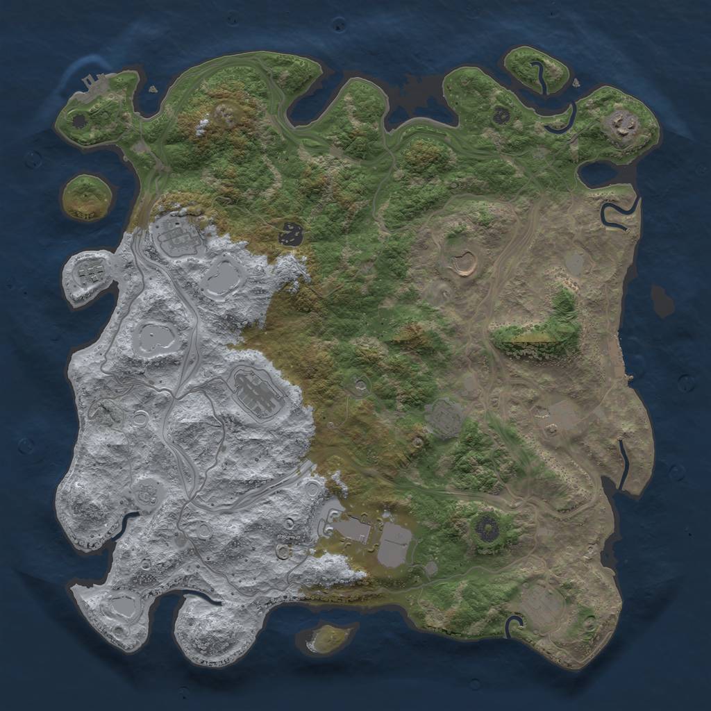 Rust Map: Procedural Map, Size: 4300, Seed: 6462467, 19 Monuments