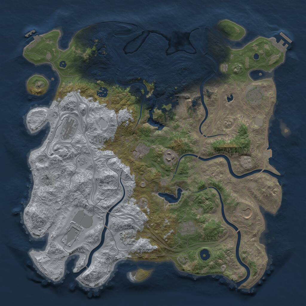 Rust Map: Procedural Map, Size: 4300, Seed: 6462467, 17 Monuments