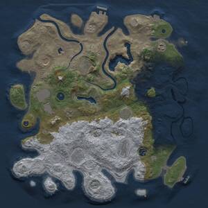 Thumbnail Rust Map: Procedural Map, Size: 4000, Seed: 252128, 16 Monuments