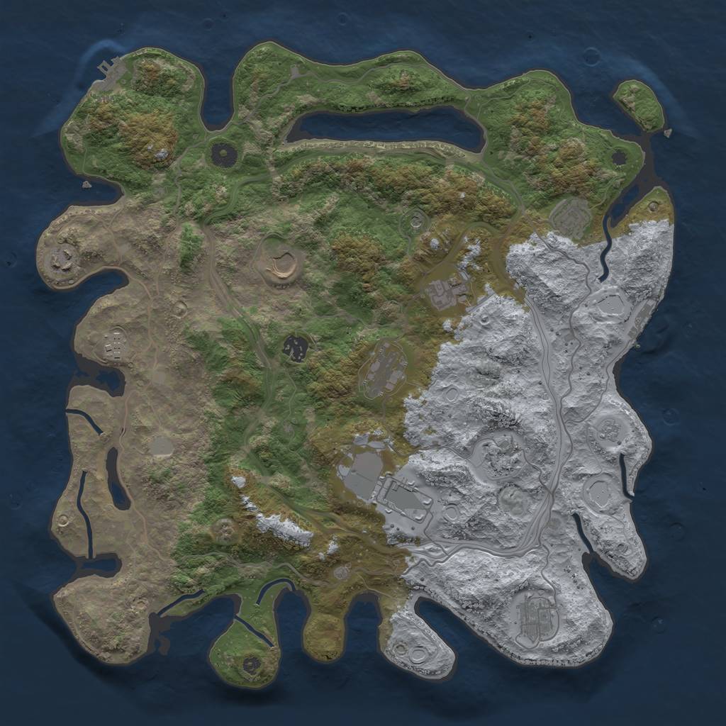 Rust Map: Procedural Map, Size: 4250, Seed: 157325228, 17 Monuments