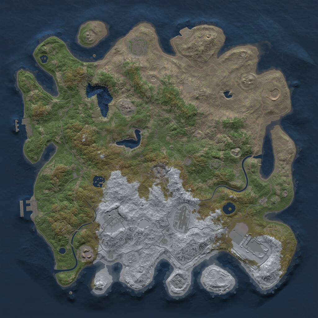 Rust Map: Procedural Map, Size: 4000, Seed: 52158, 14 Monuments
