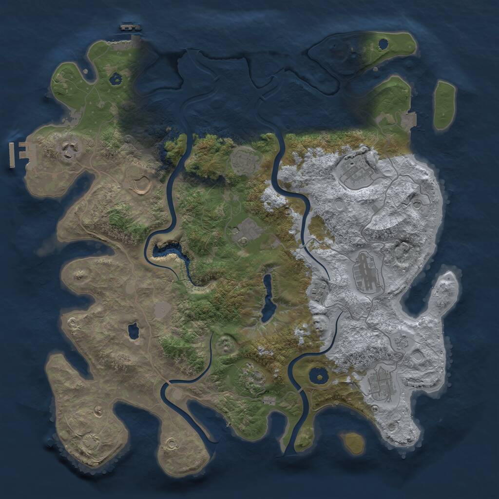 Rust Map: Procedural Map, Size: 4000, Seed: 485159352, 15 Monuments