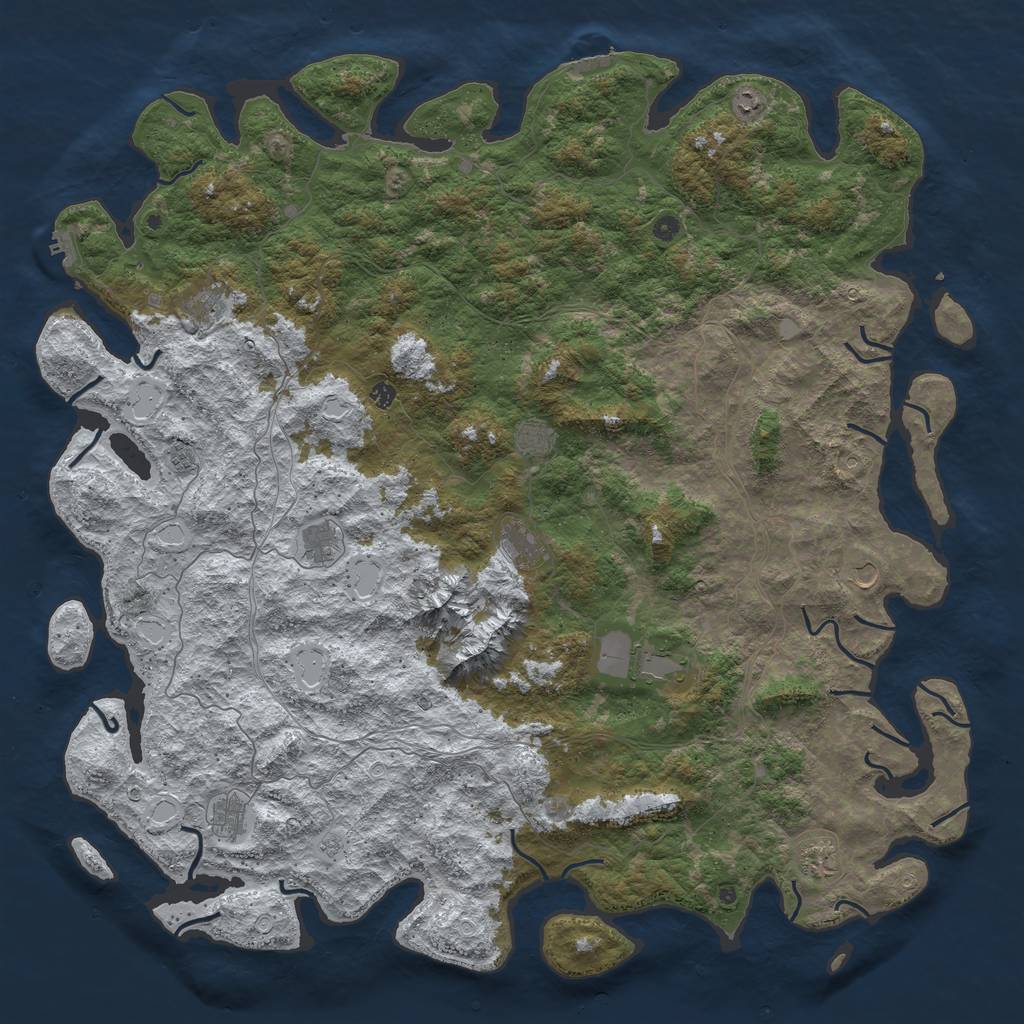 Rust Map: Procedural Map, Size: 6000, Seed: 68960, 20 Monuments