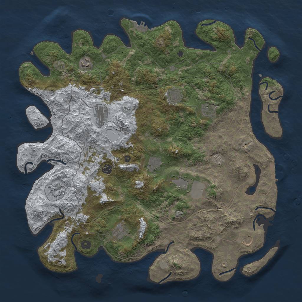 Rust Map: Procedural Map, Size: 4500, Seed: 133155055, 20 Monuments