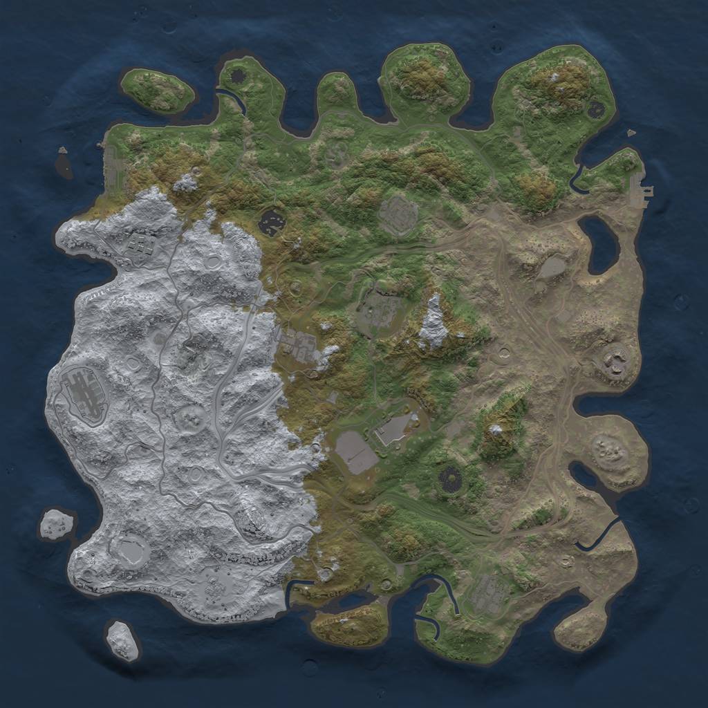 Rust Map: Procedural Map, Size: 4250, Seed: 45284212, 16 Monuments