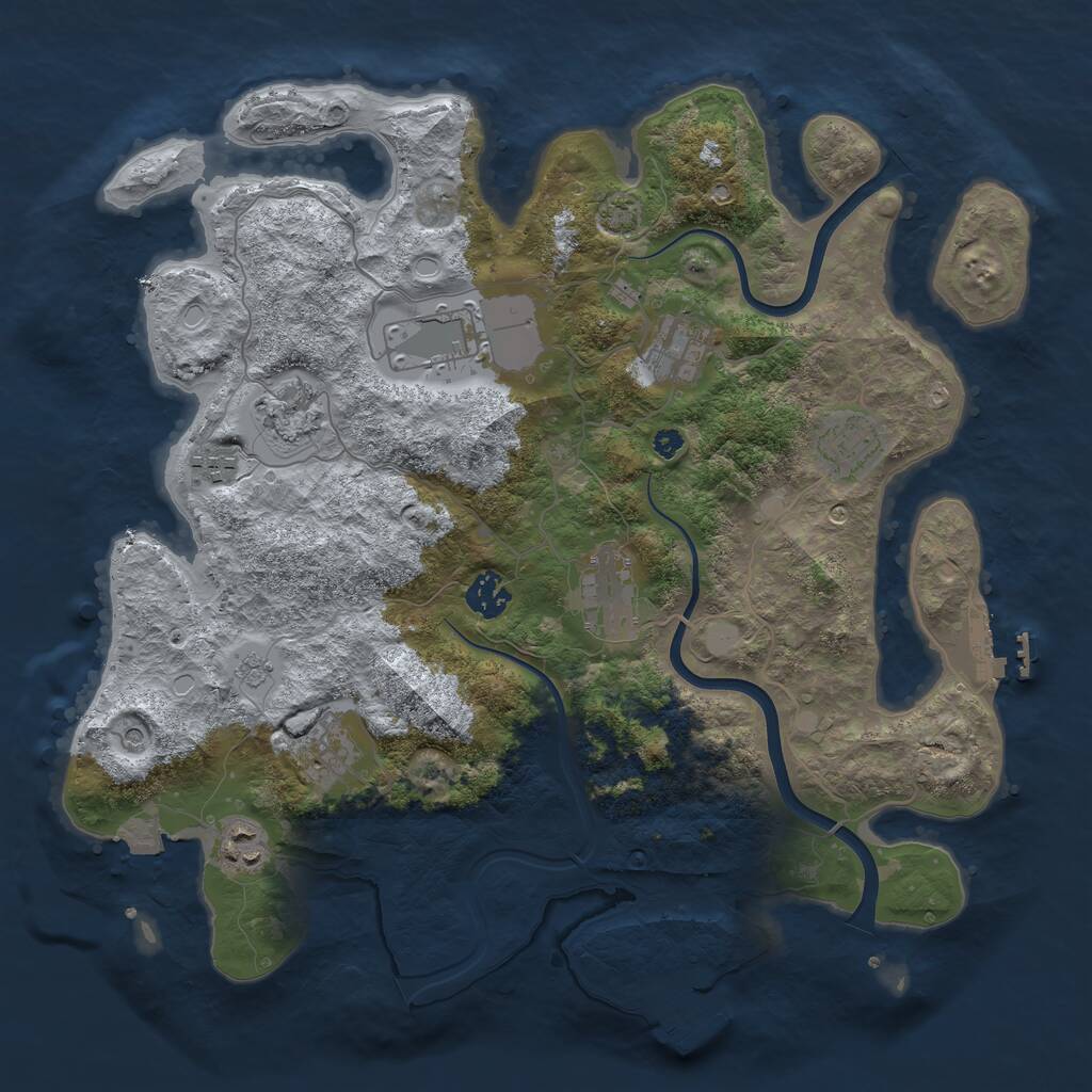 Rust Map: Procedural Map, Size: 3750, Seed: 922618989, 15 Monuments