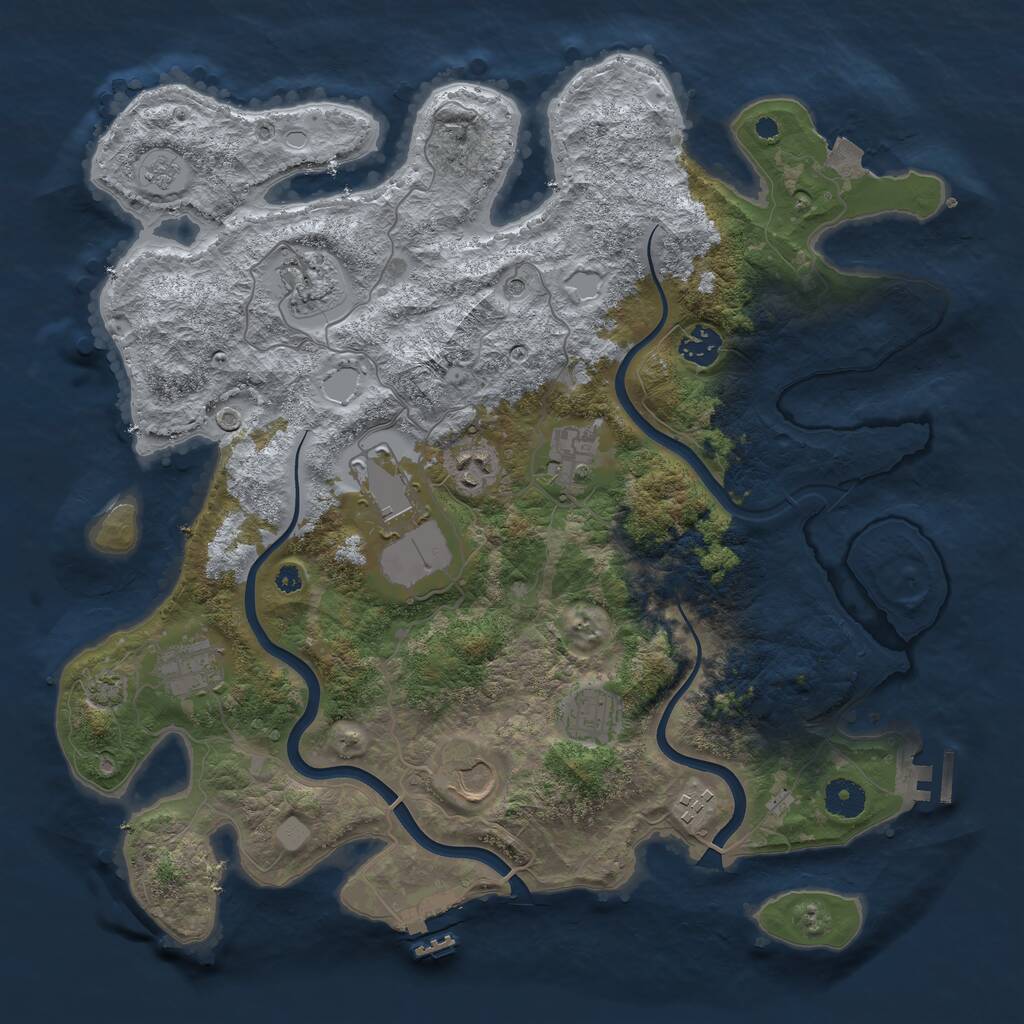Rust Map: Procedural Map, Size: 3850, Seed: 449169613, 15 Monuments