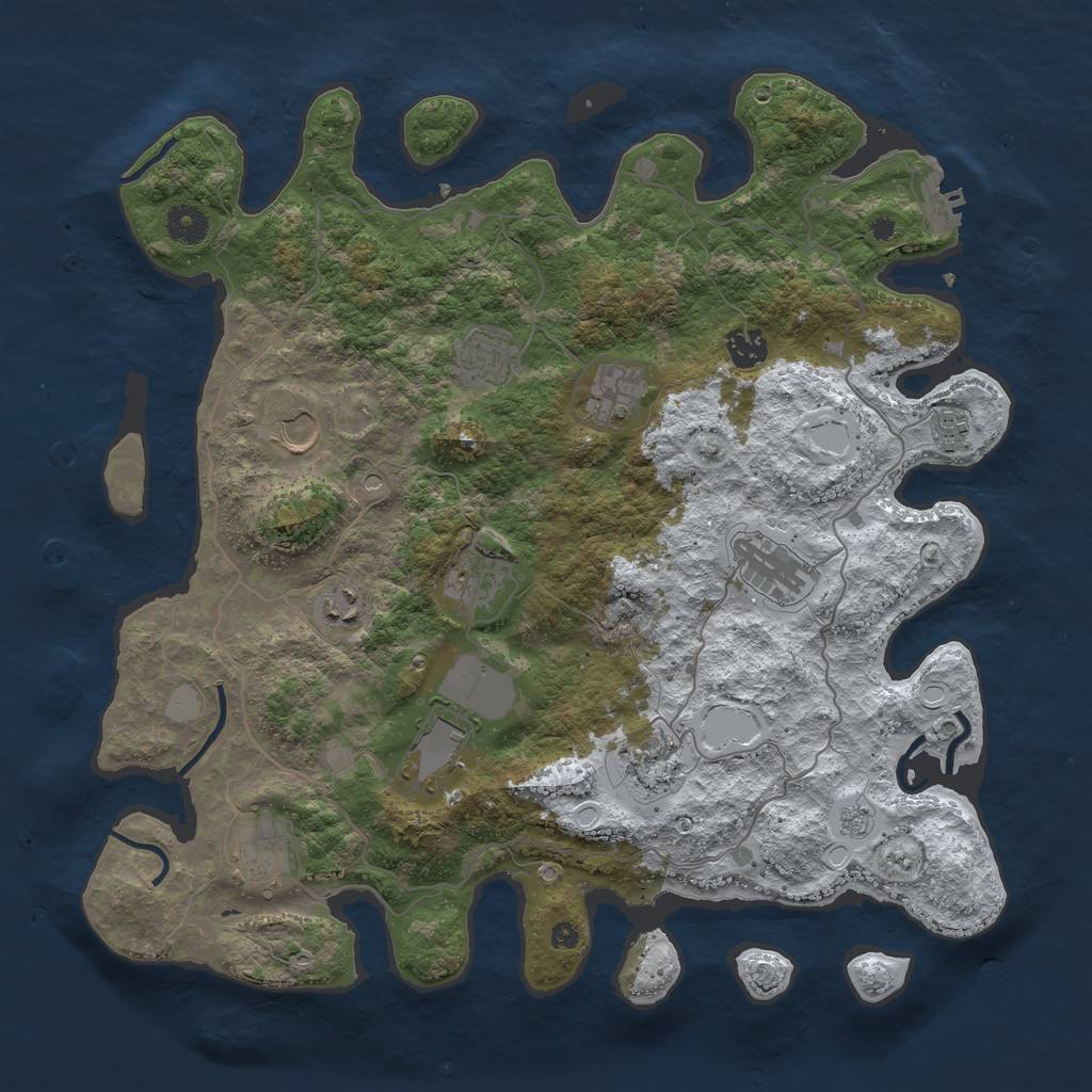 Rust Map: Procedural Map, Size: 4000, Seed: 215, 19 Monuments