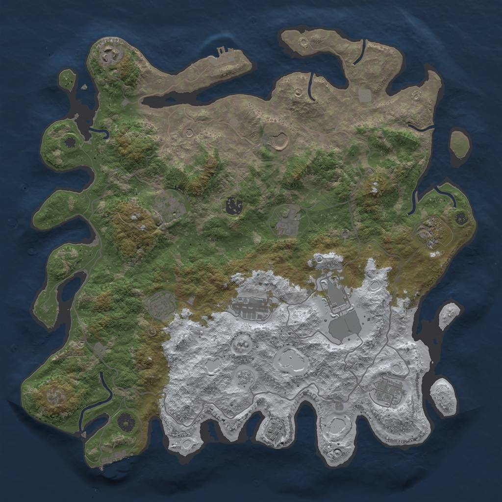 Rust Map: Procedural Map, Size: 4200, Seed: 17109142, 20 Monuments