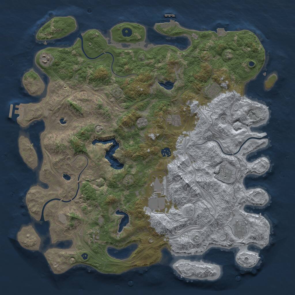 Rust Map: Procedural Map, Size: 4500, Seed: 4206969, 15 Monuments