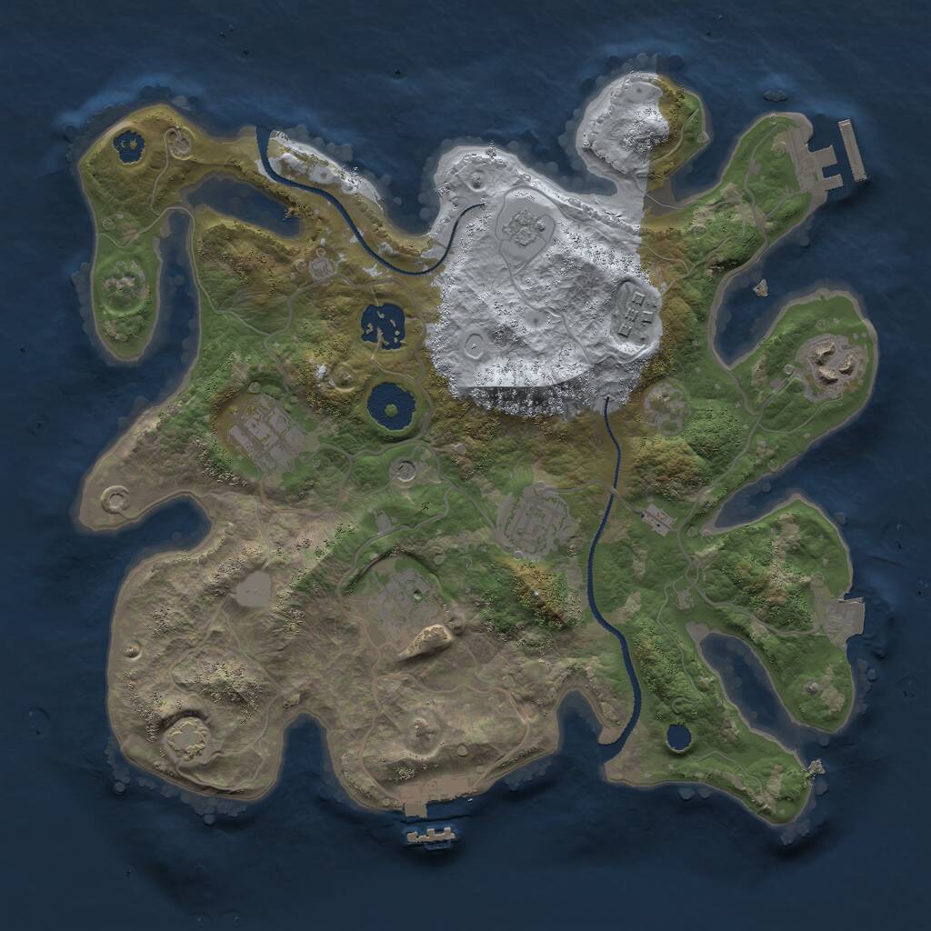 Rust Map: Procedural Map, Size: 3000, Seed: 218003942, 12 Monuments